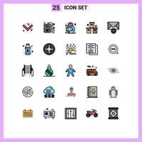 25 icônes créatives signes et symboles modernes du pack de produits valentine mail landmark éléments de conception vectoriels modifiables vecteur