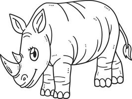 mère rhino isolé coloriage pour les enfants vecteur