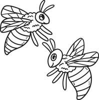 bébé abeille isolé coloriage pour les enfants vecteur