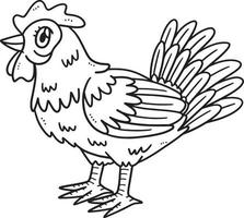 mère poulet isolé coloriage pour les enfants vecteur