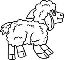 agneau isolé coloriage pour les enfants vecteur