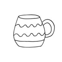 tasse de tasse dessinée à la main. tasse dans un style doodle. illustration vectorielle isolée sur fond blanc. vecteur