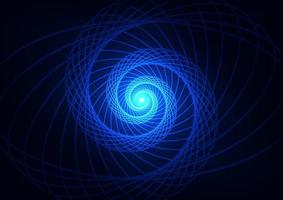 abstrait lumière ligne spirale espace technologie néon centre fond bleu vecteur