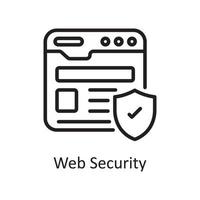 illustration de conception d'icône de contour de sécurité web. symbole d'hébergement web et de services cloud sur fond blanc fichier eps 10 vecteur