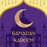 Kareem Ramadan. modèle de prières de la communauté du festival islamique pour la publication, la bannière, la carte, l'affiche, l'arrière-plan. vecteur