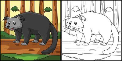 illustration de coloriage animal binturong vecteur