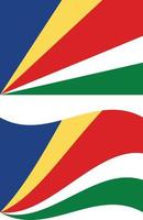 agitant le drapeau des seychelles. drapeau seychelles sur fond blanc. style plat. vecteur