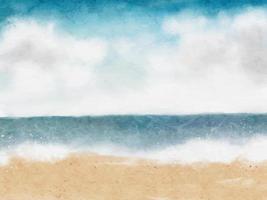 aquarelle océan plage abstrait vue aérienne vecteur