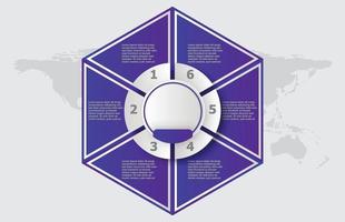 modèle d'infographie de sujet rond hexagone moderne, vecteur d'infographie de présentation