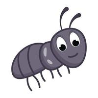 insecte eusocial, icône de dessin animé plat de la reine des fourmis vecteur