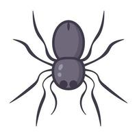 moissonneurs, icône plate d'araignée vecteur