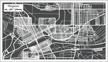 carte de la ville de cheyenne usa dans un style rétro. carte muette. vecteur