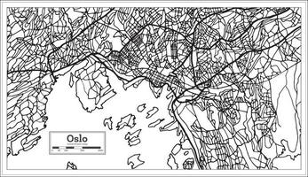 carte d'oslo norvège en noir et blanc. vecteur