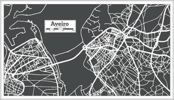 plan de la ville d'aveiro portugal dans un style rétro. vecteur