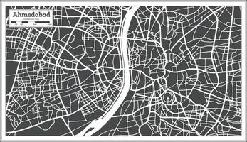 carte de la ville d'ahmedabad en inde dans un style rétro. vecteur