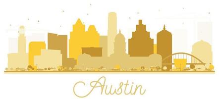 austin texas usa silhouette dorée sur les toits de la ville. vecteur