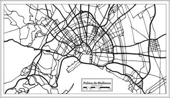 plan de la ville de palma de majorque espagne dans un style rétro. carte muette. vecteur