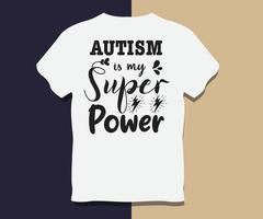 conception de t-shirt de journée de sensibilisation à l'autisme heureuse avec le vecteur