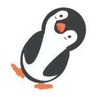 icône plate de dessin animé mignon pingouin vecteur