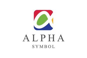 carré alpha simple coloré pour la création de logo de sport finance d'entreprise vecteur