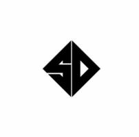 sd ds sd initiales lettre monogramme logo isolé sur fond blanc vecteur