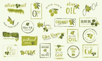 panneaux d'huile d'olive, étiquettes, emballages pour produits à base d'huile d'olive. vecteur