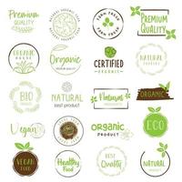 illustration vectorielle pour le logo, le signe, l'icône, les étiquettes et les badges des aliments biologiques et des produits naturels pour la promotion des aliments et des boissons. vecteur