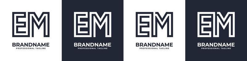 logo monogramme em simple, adapté à toute entreprise avec l'initiale em ou moi. vecteur