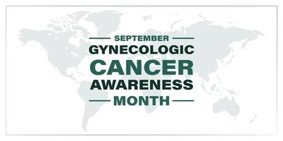 septembre est le mois de la sensibilisation au cancer gynécologique. arrière-plan, affiche, carte, illustration vectorielle de bannière vecteur