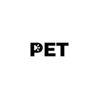 mot animal de compagnie avec icône de patte dans la lettre p concept de conception de logo de marque verbale vecteur