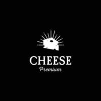 vintage une tranche de fromage logo rétro illustration vectorielle vecteur