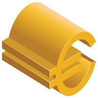 euro - illustration 3d isométrique. vecteur