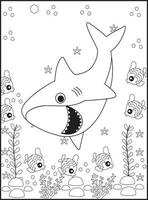 coloriages de requins pour les enfants vecteur