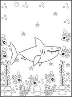 coloriages de requins pour les enfants vecteur