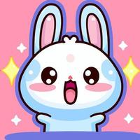 illustration de lapin mignon lapin kawaii chibi style de dessin vectoriel lapin lapin de dessin animé