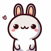 illustration de lapin mignon lapin kawaii chibi style de dessin vectoriel lapin lapin de dessin animé