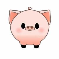 illustration de cochon mignon cochon kawaii chibi style de dessin vectoriel dessin animé de cochon