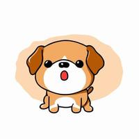 illustration de chien mignon chien kawaii chibi style de dessin vectoriel dessin de chien