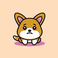 illustration de chien mignon chien kawaii chibi style de dessin vectoriel dessin de chien