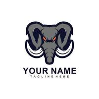 modèle de logo de mascotte d'éléphant de vecteur