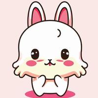 illustration de lapin mignon lapin kawaii chibi style de dessin vectoriel lapin lapin de dessin animé