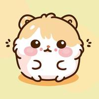 illustration de hamster mignon hamster kawaii chibi style de dessin vectoriel dessin animé de hamster