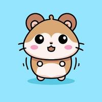 illustration de hamster mignon hamster kawaii chibi style de dessin vectoriel dessin animé de hamster