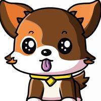 illustration de chien mignon chien kawaii chibi style de dessin vectoriel dessin de chien