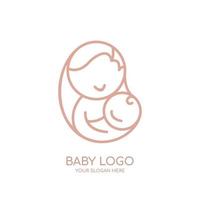 maman et bébé, modèle de concept de conception de logo de soins de bébé, art vectoriel, icônes et graphiques de logo de soins de mère vecteur