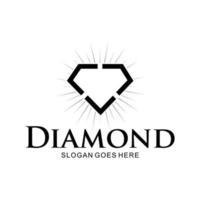 modèle de vecteur de logo de diamant isolé sur fond blanc