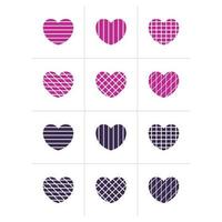 jeu d'icônes de coeur, symbole d'affection de la Saint-Valentin, conception de vecteur de ligne simple.