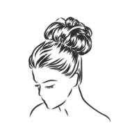 croquis de vecteur de coiffure pour femmes