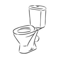 croquis de vecteur de cuvette de toilette