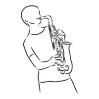 croquis de vecteur de saxophoniste